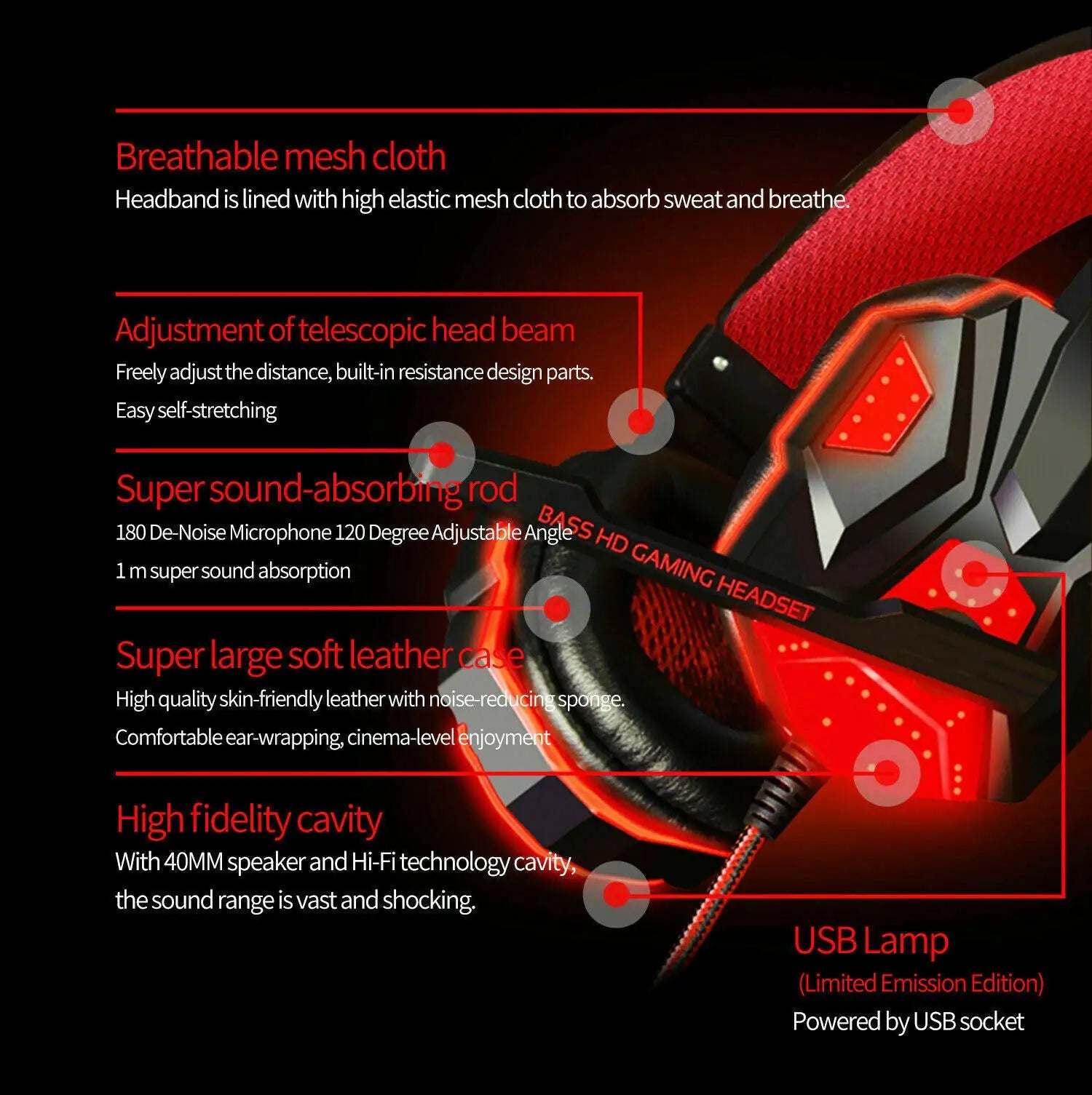 3.5mm Gaming Headset Mic LED Headphones Stereo Bass Surround For PC PS4 Xbox One - FASTSHOPP👜