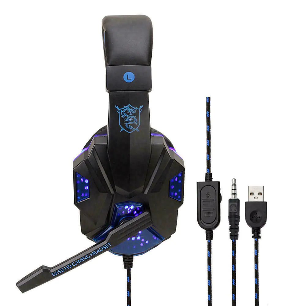 3.5mm Gaming Headset Mic LED Headphones Stereo Bass Surround For PC PS4 Xbox One - FASTSHOPP👜