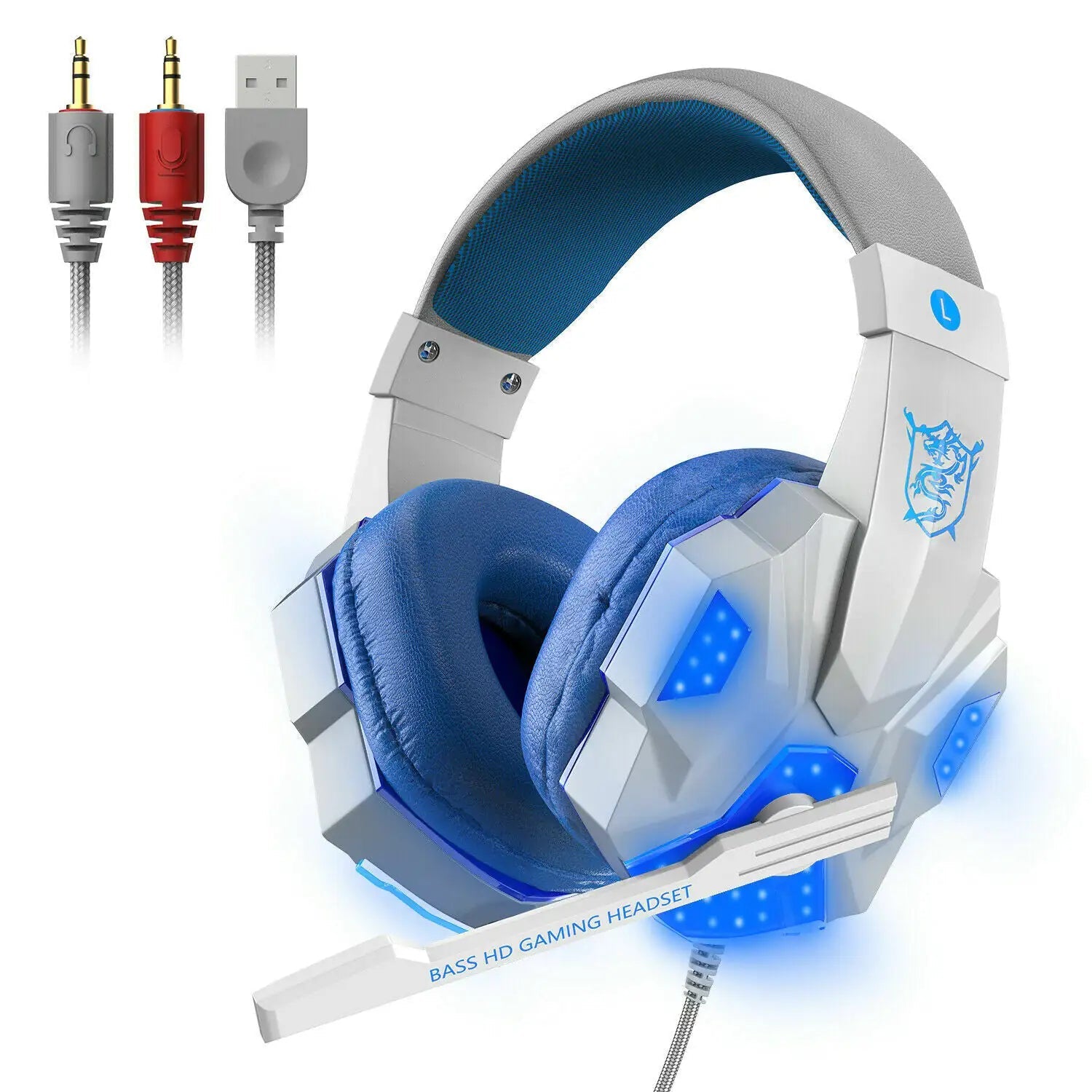 3.5mm Gaming Headset Mic LED Headphones Stereo Bass Surround For PC PS4 Xbox One - FASTSHOPP👜