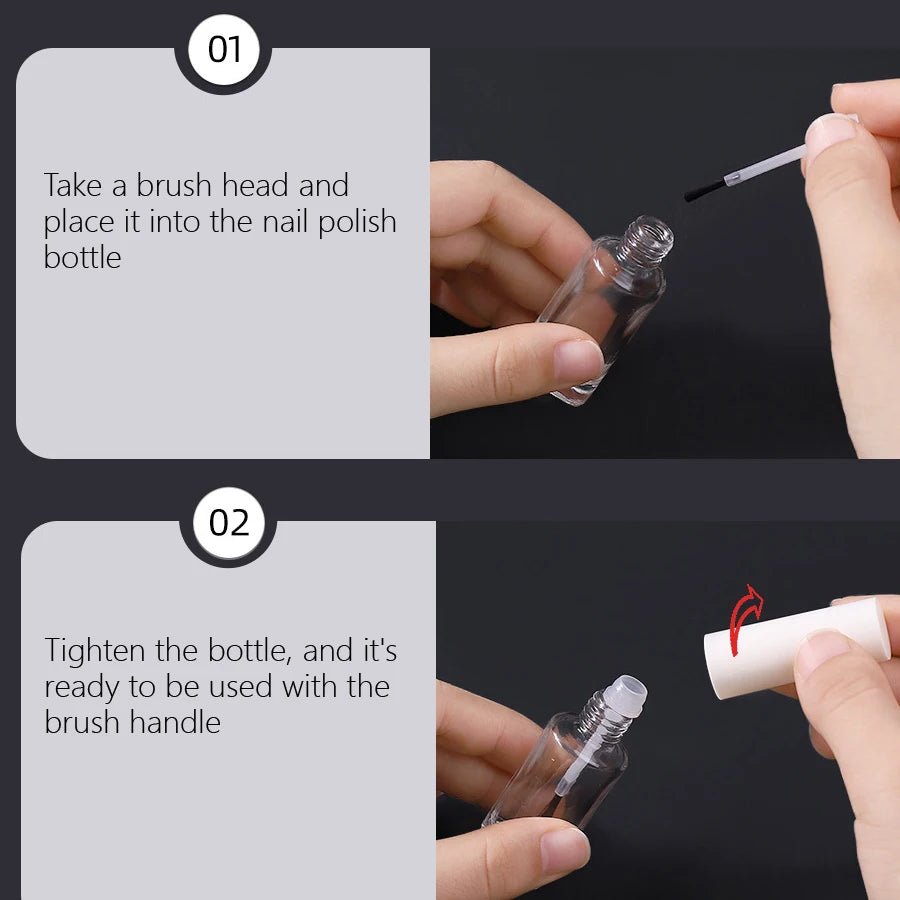 50Pcs Disposable Flat Nail Polish Brushes with Handle for Nail Polish, Gel Application Easy Replacement - FASTSHOPP👜