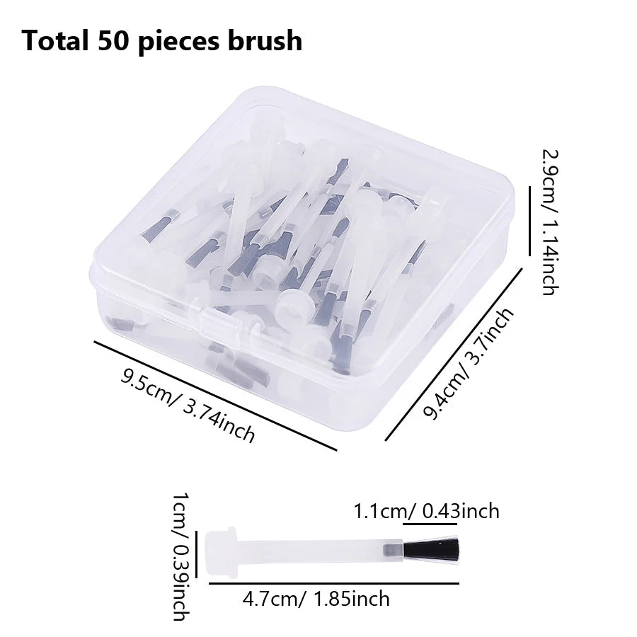 50Pcs Disposable Flat Nail Polish Brushes with Handle for Nail Polish, Gel Application Easy Replacement - FASTSHOPP👜
