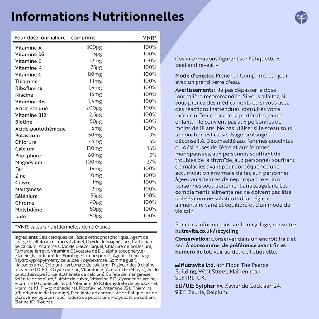 Multivitamines & Minéraux Naturels Premium