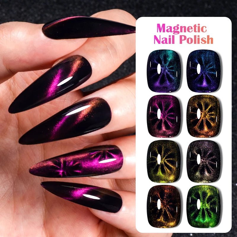 9D Cat Magnetic Nail Polish 8ml Blue Red Laser Nail Polish Quick Dry Nail Art Polish For Nails DIY Manicure No Need Lamp - FASTSHOPP👜