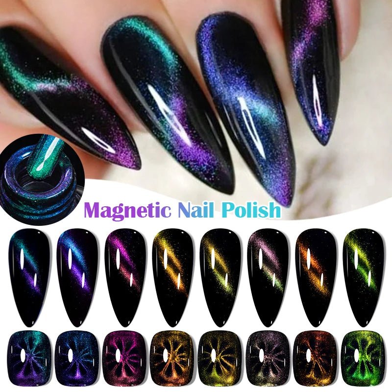 9D Cat Magnetic Nail Polish 8ml Blue Red Laser Nail Polish Quick Dry Nail Art Polish For Nails DIY Manicure No Need Lamp - FASTSHOPP👜