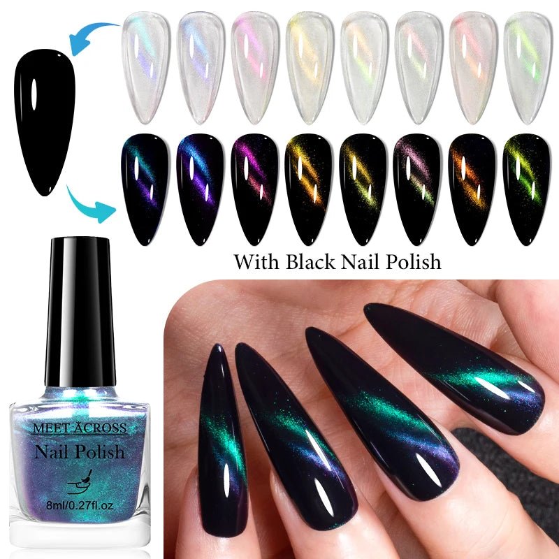 9D Cat Magnetic Nail Polish 8ml Blue Red Laser Nail Polish Quick Dry Nail Art Polish For Nails DIY Manicure No Need Lamp - FASTSHOPP👜