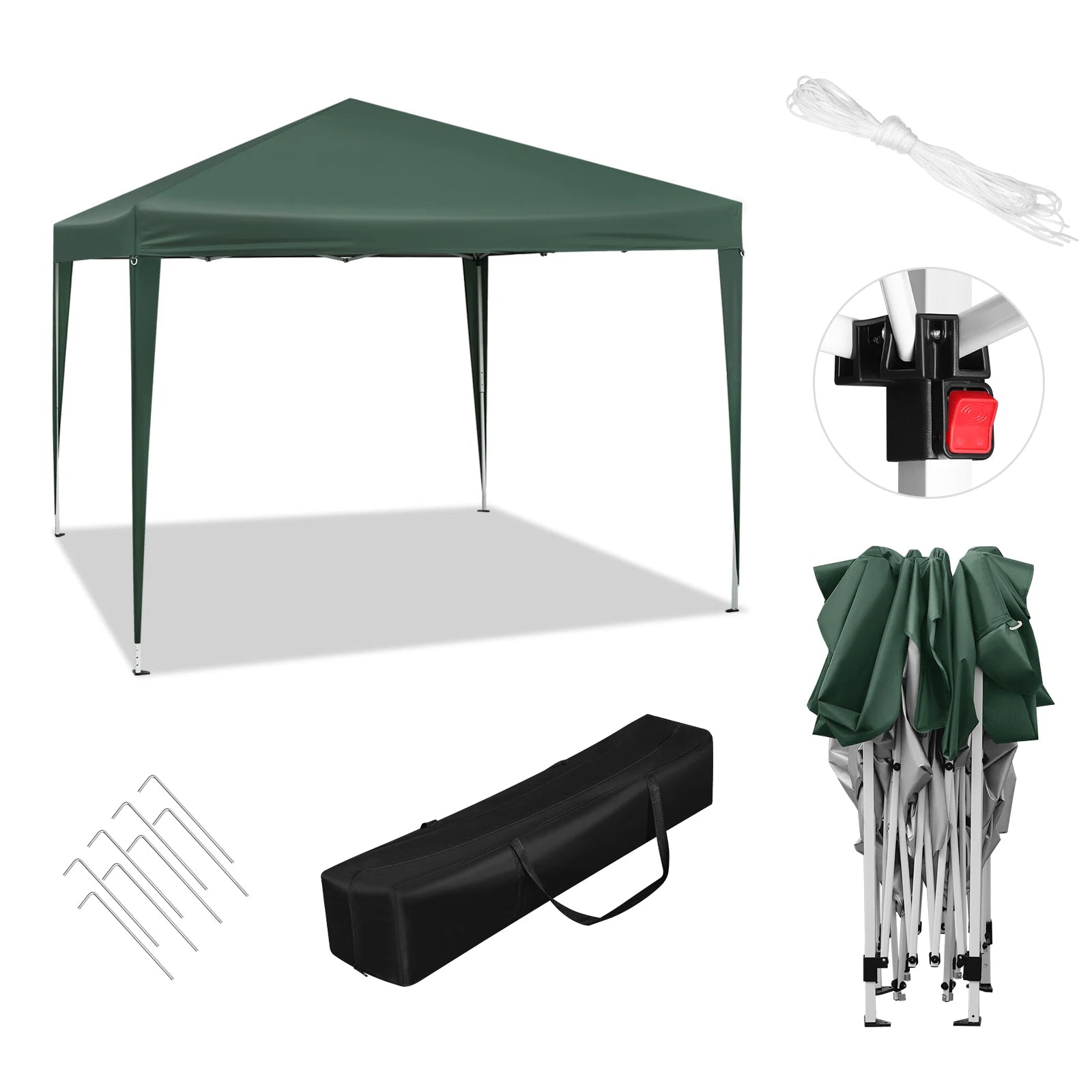 Pop-Up Folding Event Garden Gazebo Patio Waterproof Camping Festival Pagoda Tent Sun Protection for Wedding Beach Party