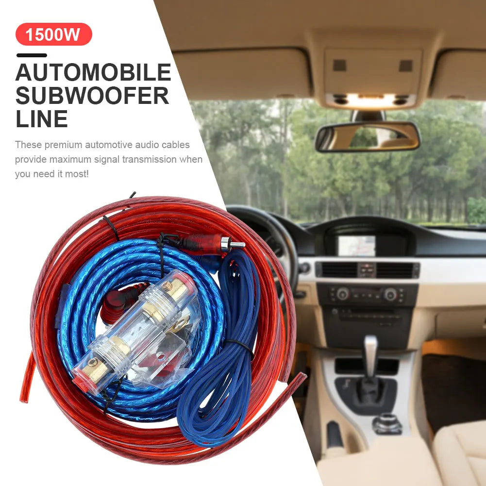1500W Audio Speakers Wiring Kit 18GA RCA Car Subwoofer Power Amplifier AMP Wiring Fuse Holder Cable Vehicle Modification Parts