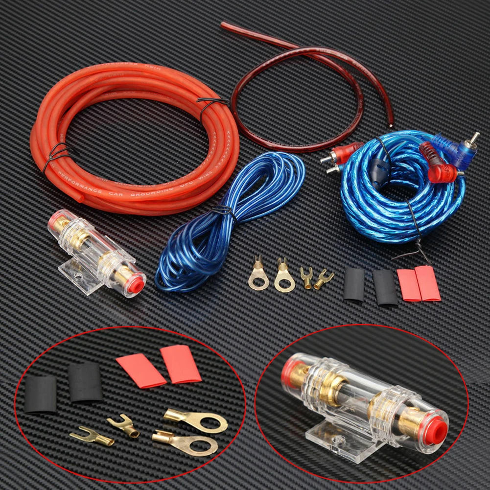 1500W Audio Speakers Wiring Kit 18GA RCA Car Subwoofer Power Amplifier AMP Wiring Fuse Holder Cable Vehicle Modification Parts