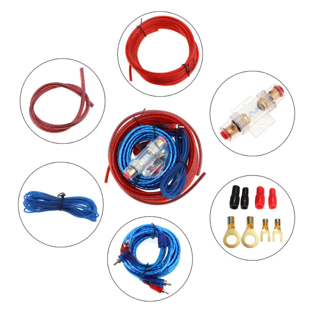 1500W Audio Speakers Wiring Kit 18GA RCA Car Subwoofer Power Amplifier AMP Wiring Fuse Holder Cable Vehicle Modification Parts