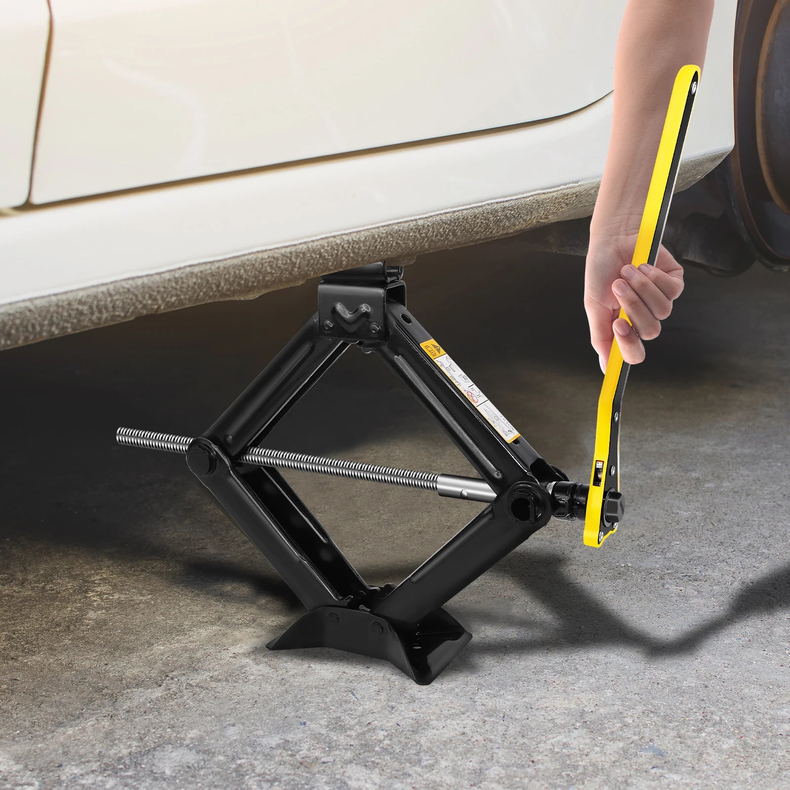 DayPlus Scissor Jack,Compact Car Jack 2 Ton/4409 LBS,105 to 385mm Lifting Range,with Hexagonal Lug Wrench for Cars/SUVS/Sedans