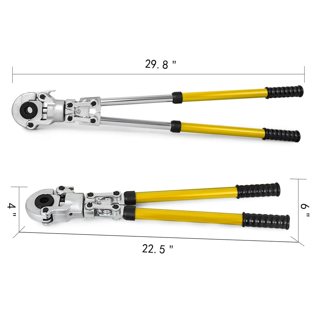 SucceBuy Steel PEX Pipe Crimping Tool w/ TH/U/V Type Dies Copper Multilayered Tube Crimper Plumbing Pressing Tongs Composite Kit