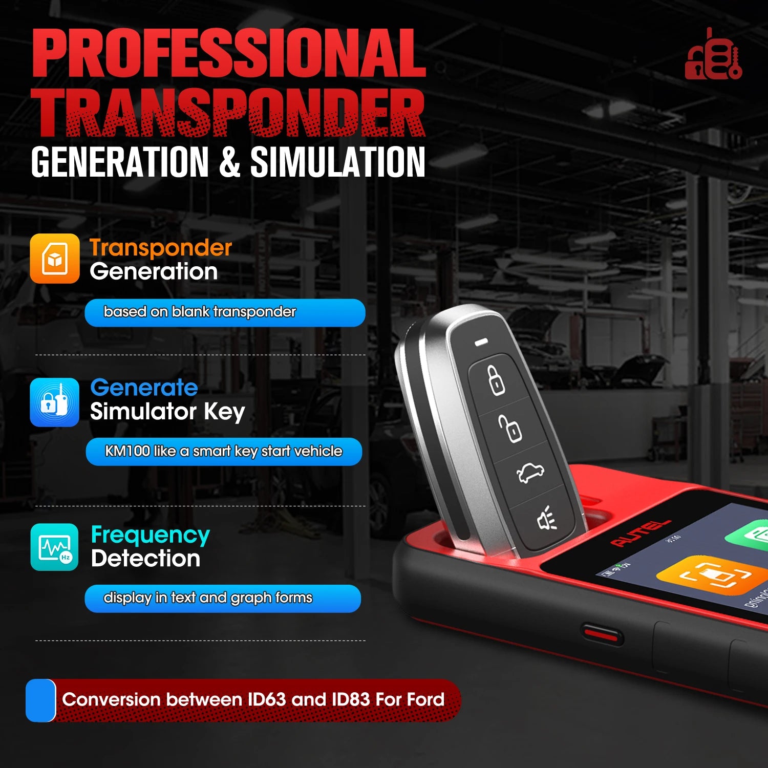 Autel MaxiIM KM100 KM100X Key Fob Programming Tools Auto key Programmer 60s Key Generation OBD IMMO Key Learning Key Free Update