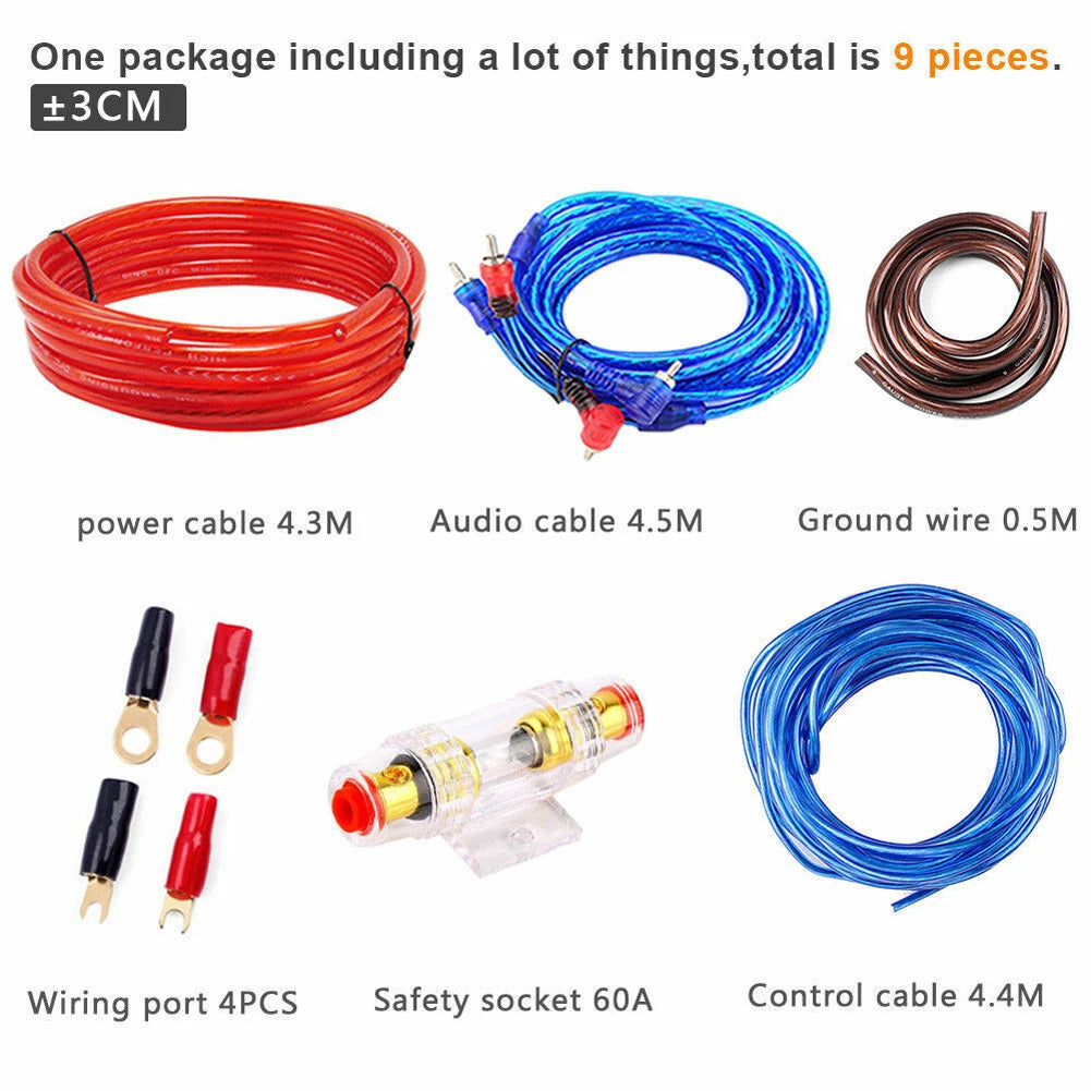 1500W Audio Speakers Wiring Kit 18GA RCA Car Subwoofer Power Amplifier AMP Wiring Fuse Holder Cable Vehicle Modification Parts