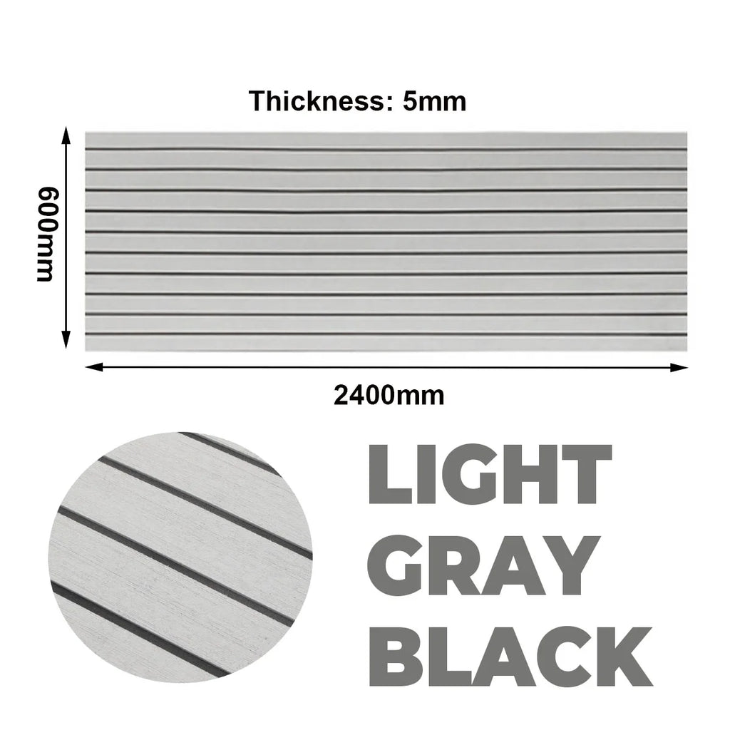 Self-Adhesive 2.4M Foam Teak Decking EVA Foam Marine Flooring Faux Boat Decking Sheet Accessories Marine Brown Black