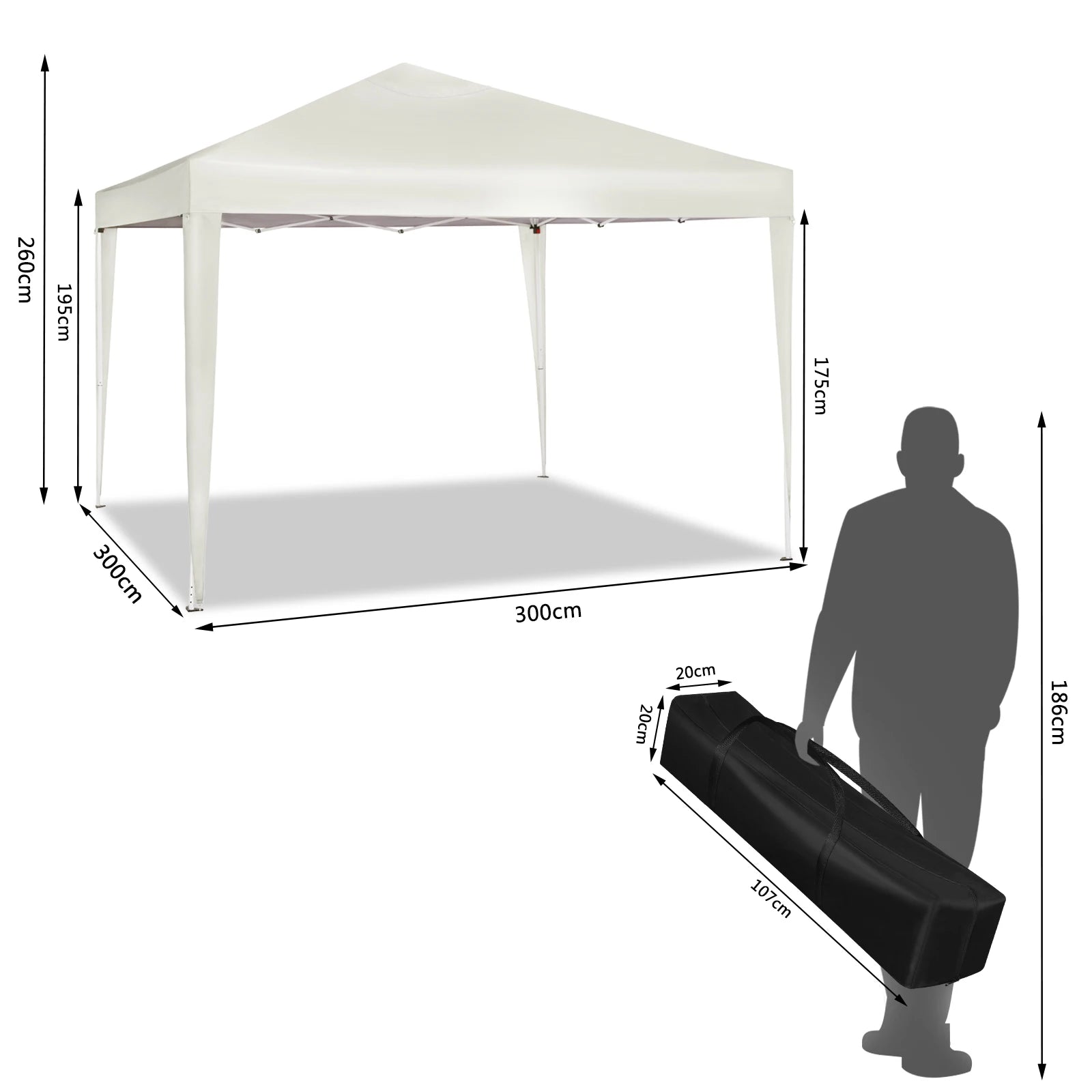 Pop-Up Folding Event Garden Gazebo Patio Waterproof Camping Festival Pagoda Tent Sun Protection for Wedding Beach Party