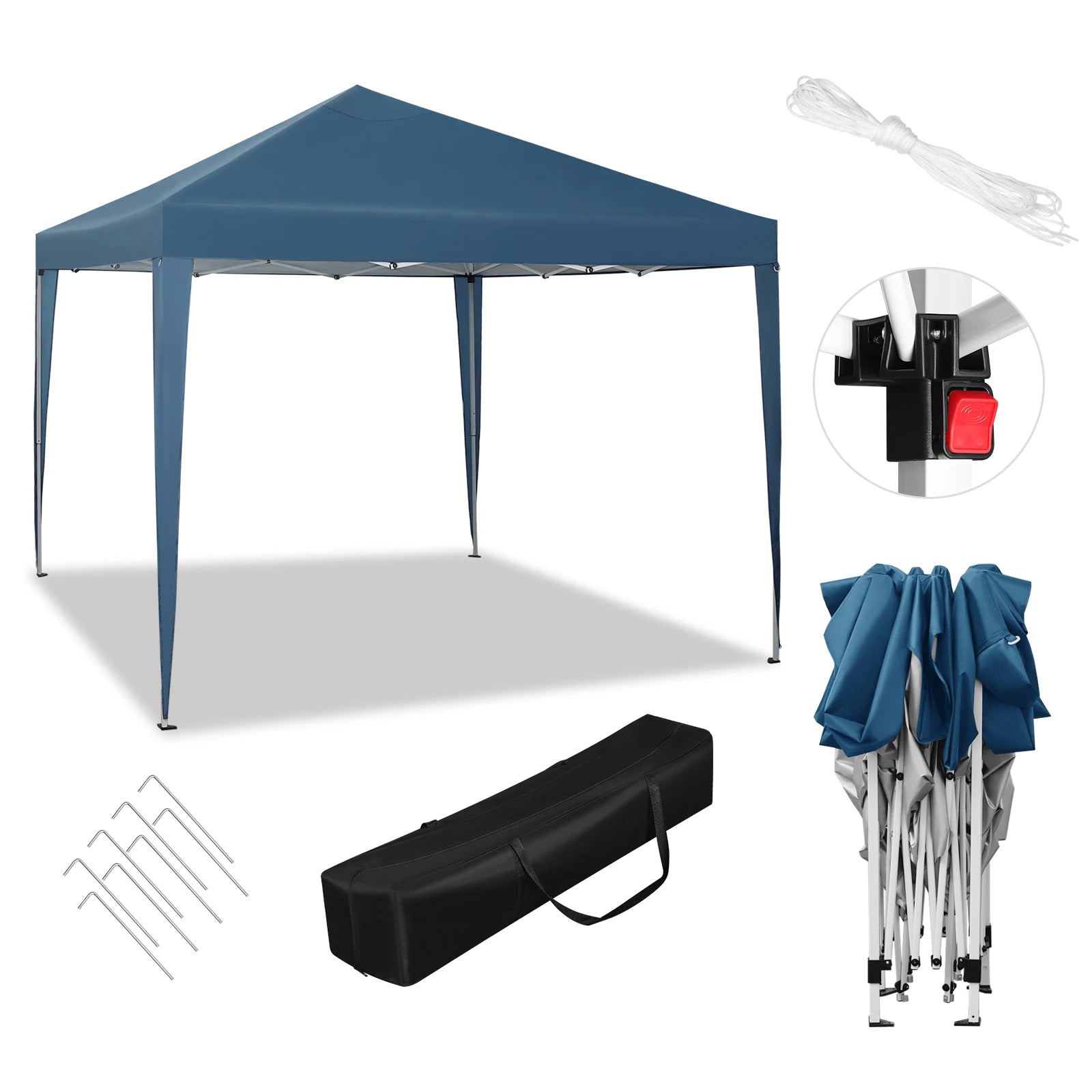 Pop-Up Folding Event Garden Gazebo Patio Waterproof Camping Festival Pagoda Tent Sun Protection for Wedding Beach Party
