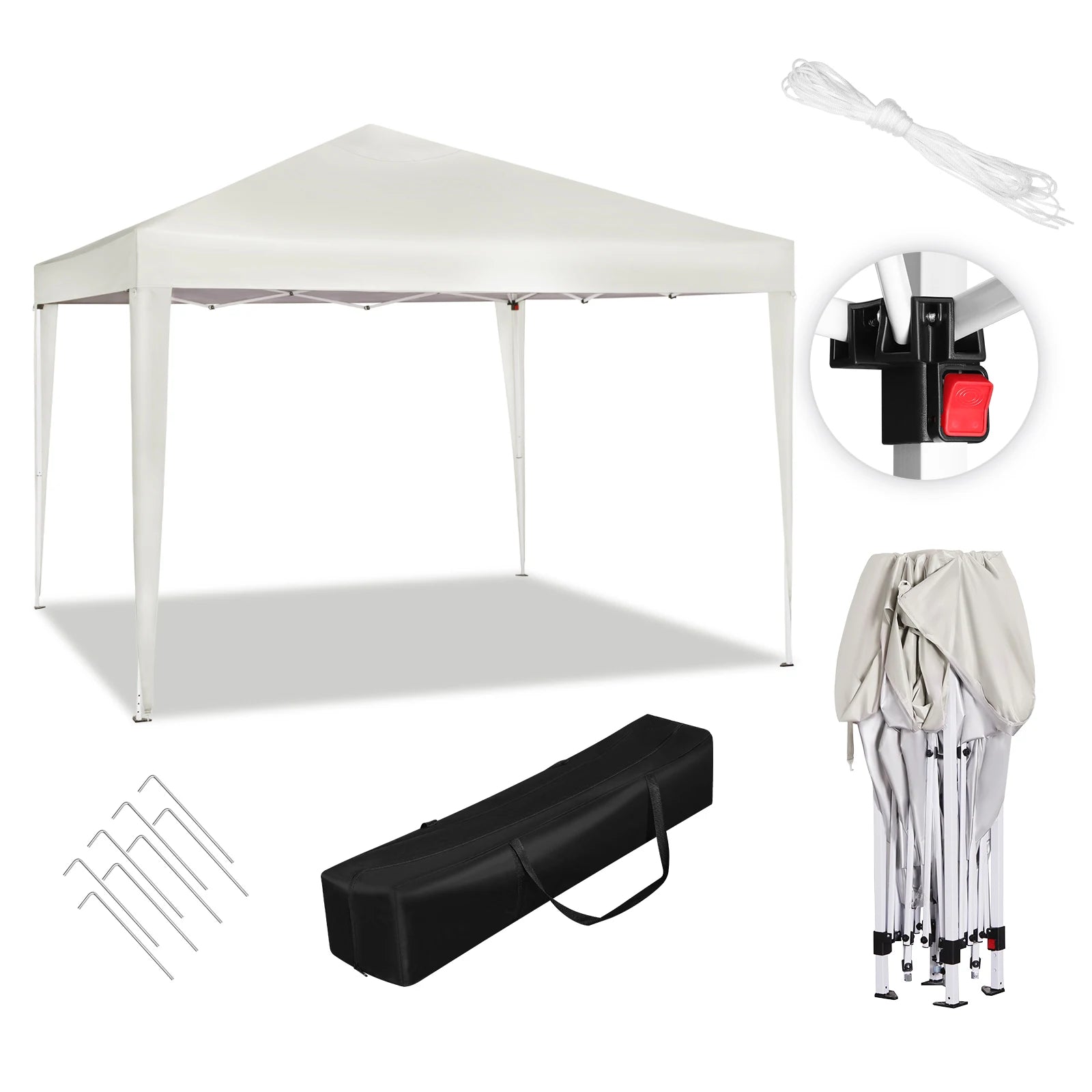 Pop-Up Folding Event Garden Gazebo Patio Waterproof Camping Festival Pagoda Tent Sun Protection for Wedding Beach Party