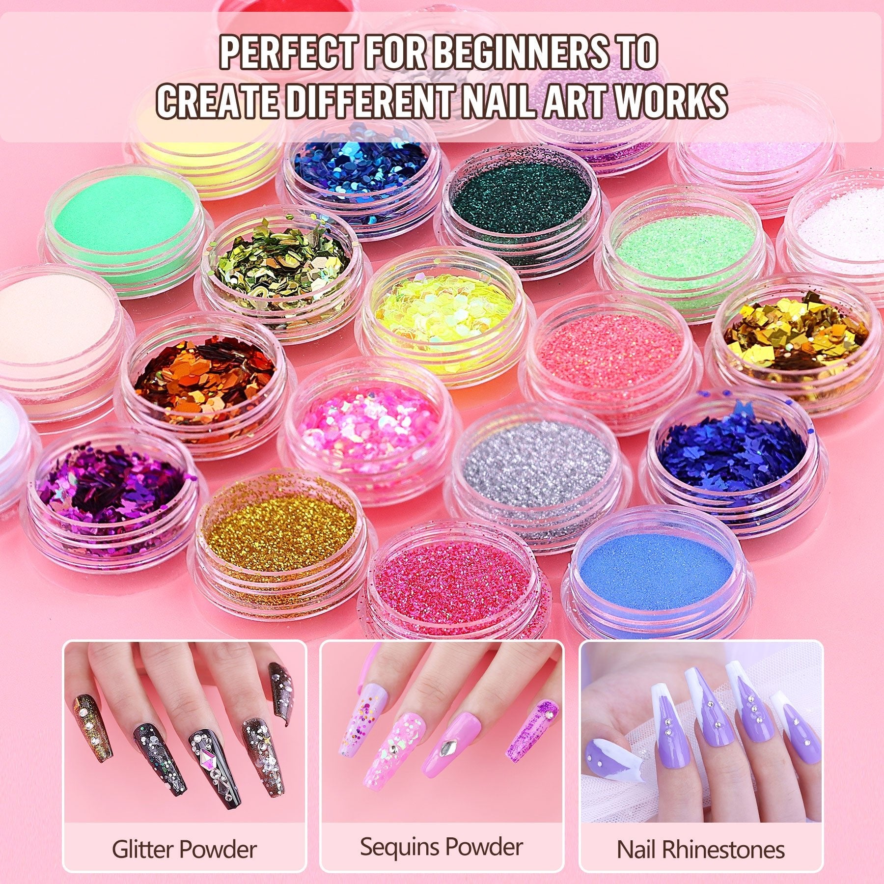 Acrylic Nail Kit With Drill, 4 Colors Gel Polish And UV Light Nail Kit, Birthday Gifts For Women, Valentines Day Gifts For Girl, Professional Nails Kit Acrylic Set With Everything For Beginners - FASTSHOPP👜
