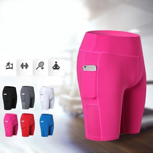 All Seasons Yoga Shorts Stretchable With Phone Pocket - FASTSHOPP👜