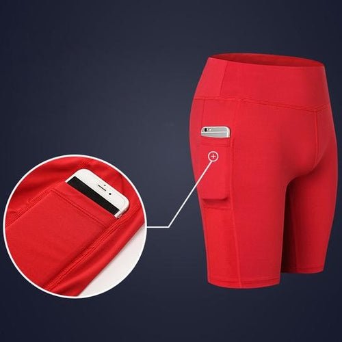 All Seasons Yoga Shorts Stretchable With Phone Pocket - FASTSHOPP👜