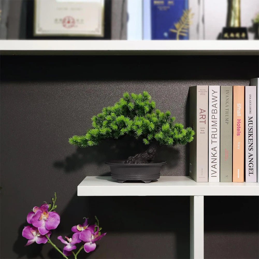 Artificial Plant Greenery Fake Bonsai Tree Indoor Bookshelf Desk Bathroom Farmhouse Decor Home Room Office Decoration Fake Plant - FASTSHOPP👜
