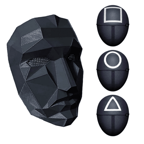 Cosplay Halloween Costume Squid Game Cosplay Mask with LED - FASTSHOPP👜