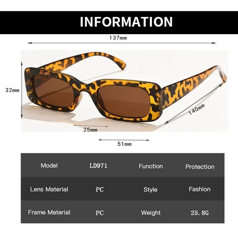 Fashion Sunglasses Classic Retro Square Glasses Women Brand Vintage Travel Small Rectangle Sun Glasses Female Eyewear Anti - Glare - FASTSHOPP👜