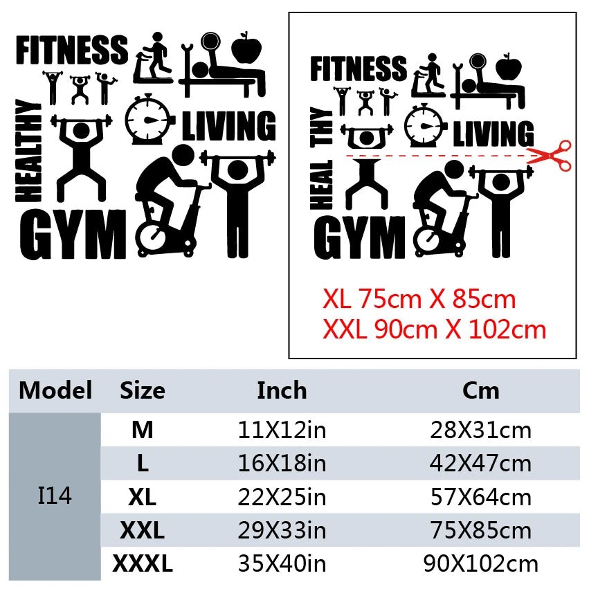 Fitness room Sticker Waterproof Vinyl Wallpaper Home Decor Living Room Bedroom Decal Creative Stickers - FASTSHOPP👜