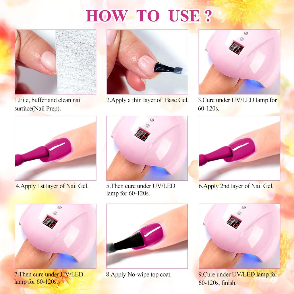 Mtssii 7pcs/set Gel Nail Polish Set For All Season Nail Art Semi - permanent nail polish Soak Off UV/LED Gel Polish nail supplies - FASTSHOPP👜