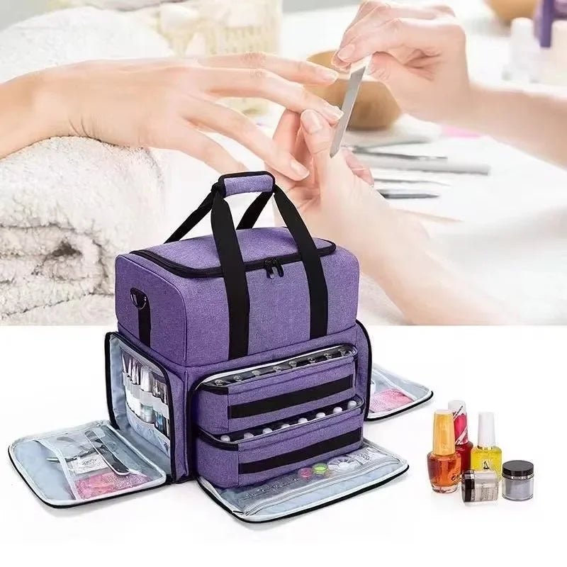 Nail Polish Organizer Bag Storage Case Travel Carrying Nail Art Accessories Holds Bags Portable Cosmetic Handbag Organizer Box - FASTSHOPP👜