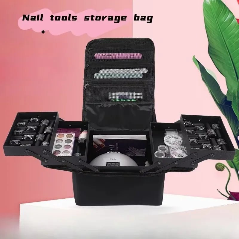 Nail Polish Organizer Bag Storage Case Travel Carrying Nail Art Accessories Holds Bags Portable Cosmetic Handbag Organizer Box - FASTSHOPP👜