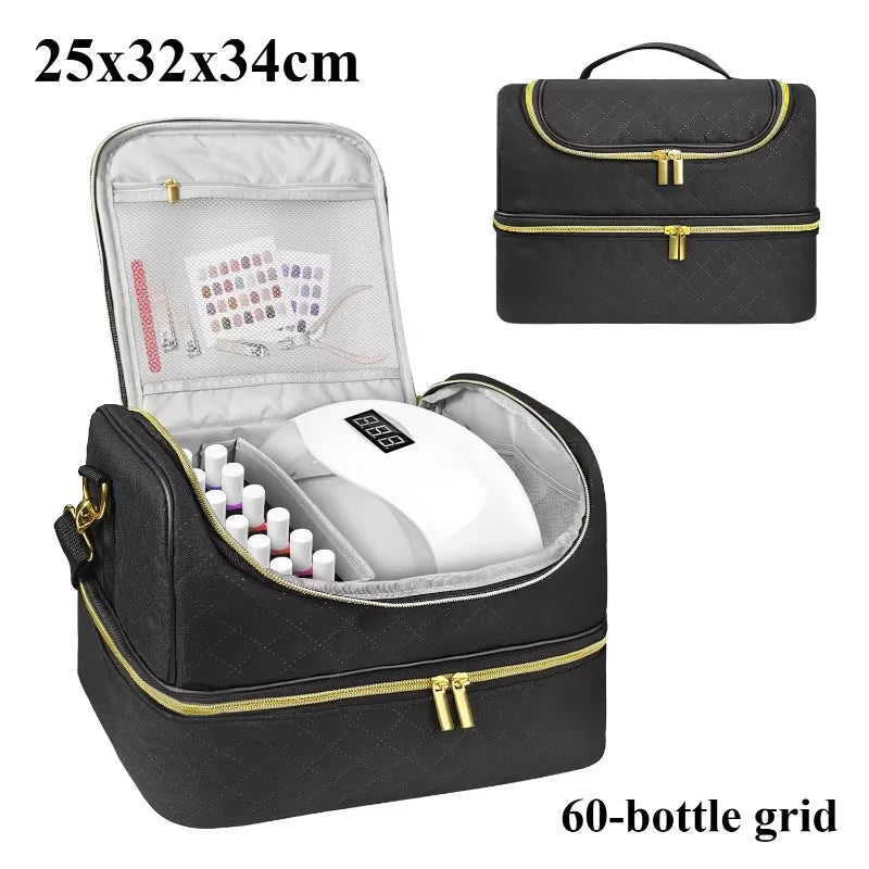 Nail Polish Organizer Bag Storage Case Travel Carrying Nail Art Accessories Holds Bags Portable Cosmetic Handbag Organizer Box - FASTSHOPP👜