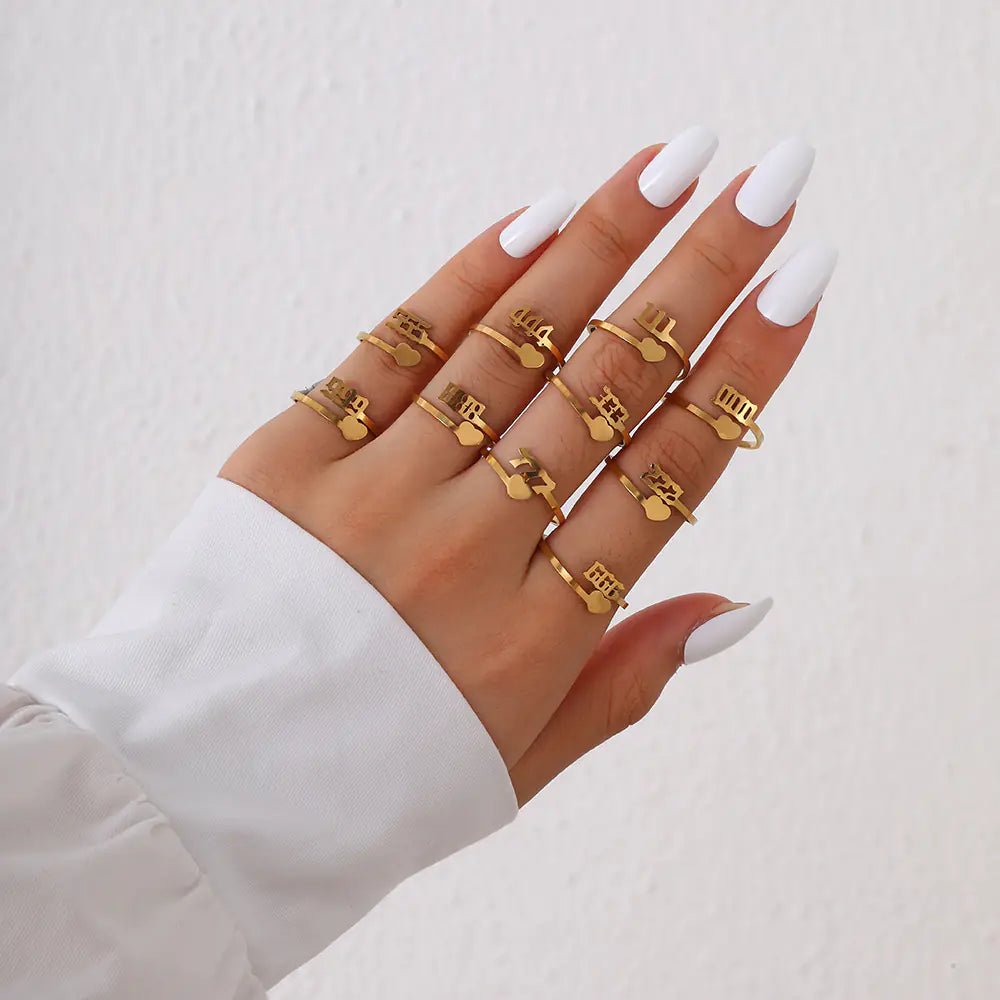 Personalized Stainless Steel Creative Number Ring - FASTSHOPP👜