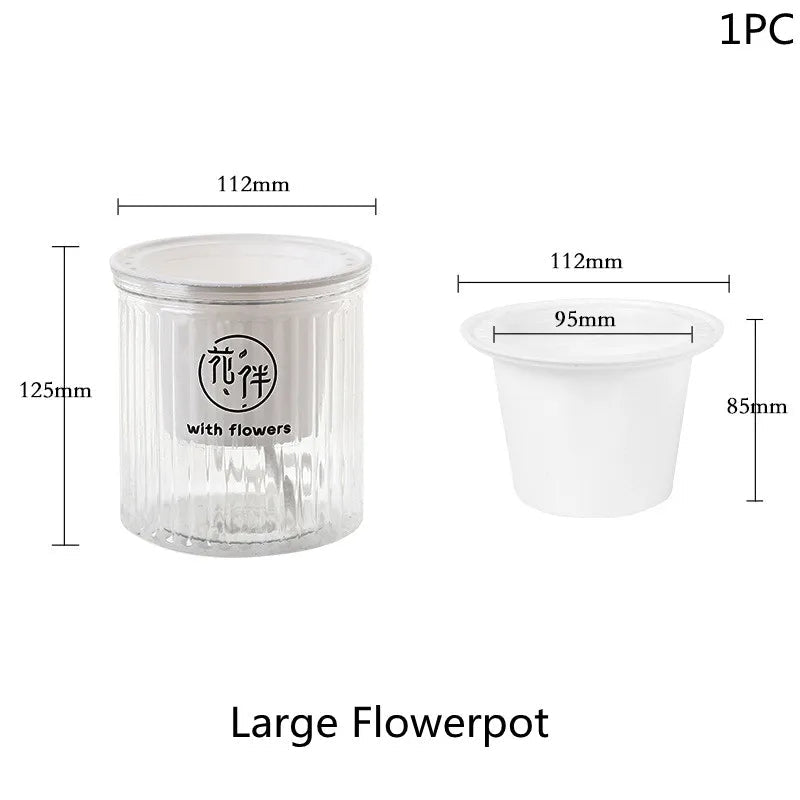 Self Watering Planter Pots Flowerpot Mini Round Design Succulent Plant Pot Indoor Lazy Flower Pot Garden Modern Decorative Pot - FASTSHOPP👜