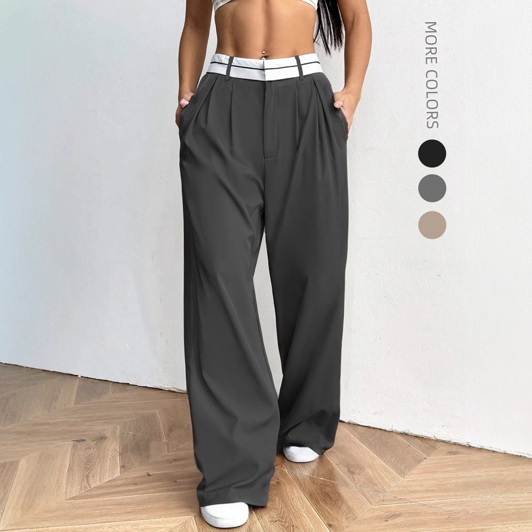 Suit Pants Loose - fit Pants Wide - leg Pantsbestsellers - FASTSHOPP👜