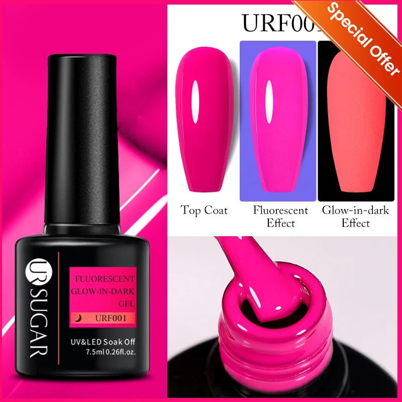 UR SUGAR 7ml Glitter UV Gel Nail Polish Glitter Sequins Soak Off UV Gel Varnish Colorful Nail Gel Polish DIY Nail Art Polish - FASTSHOPP👜