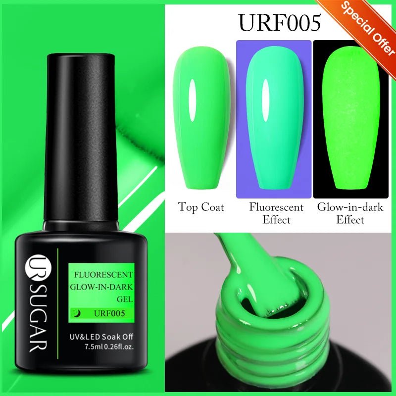 UR SUGAR 7ml Glitter UV Gel Nail Polish Glitter Sequins Soak Off UV Gel Varnish Colorful Nail Gel Polish DIY Nail Art Polish - FASTSHOPP👜