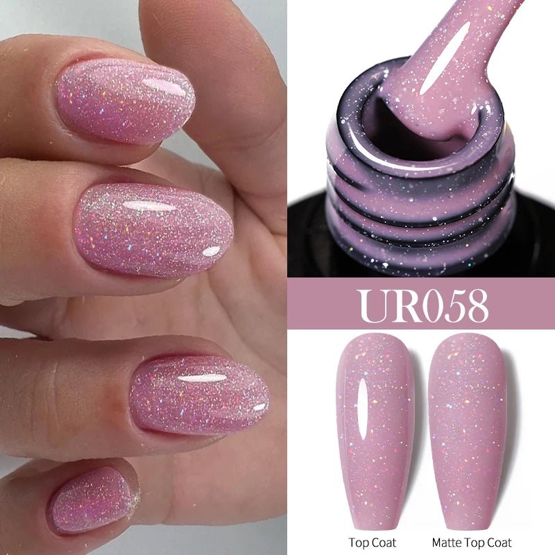 UR SUGAR 7ml Glitter UV Gel Nail Polish Glitter Sequins Soak Off UV Gel Varnish Colorful Nail Gel Polish DIY Nail Art Polish - FASTSHOPP👜