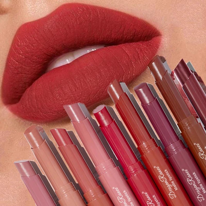 Velvet Matte Lipstick Waterproof 12 Colors Lipgloss Beauty Cosmetics Lip Glaze Lipstick Pen Soft Mist Lipstick Lips Makeup - FASTSHOPP👜