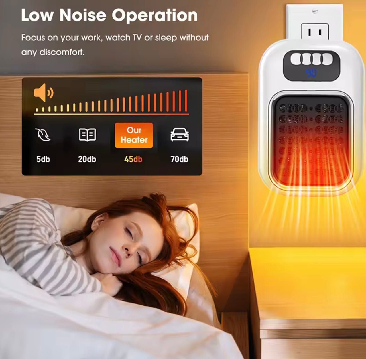 Wall Mounted Portable Small Electric Heater With Remote Control, Adjustable Silent Thermostat Suitable For Winter Home Offices Bathroom - FASTSHOPP👜