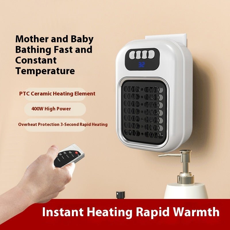 Wall Mounted Portable Small Electric Heater With Remote Control, Adjustable Silent Thermostat Suitable For Winter Home Offices Bathroom - FASTSHOPP👜