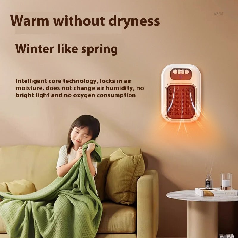 Wall Mounted Portable Small Electric Heater With Remote Control, Adjustable Silent Thermostat Suitable For Winter Home Offices Bathroom - FASTSHOPP👜