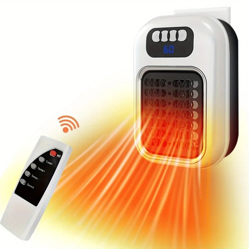 Wall Mounted Portable Small Electric Heater With Remote Control, Adjustable Silent Thermostat Suitable For Winter Home Offices Bathroom - FASTSHOPP👜