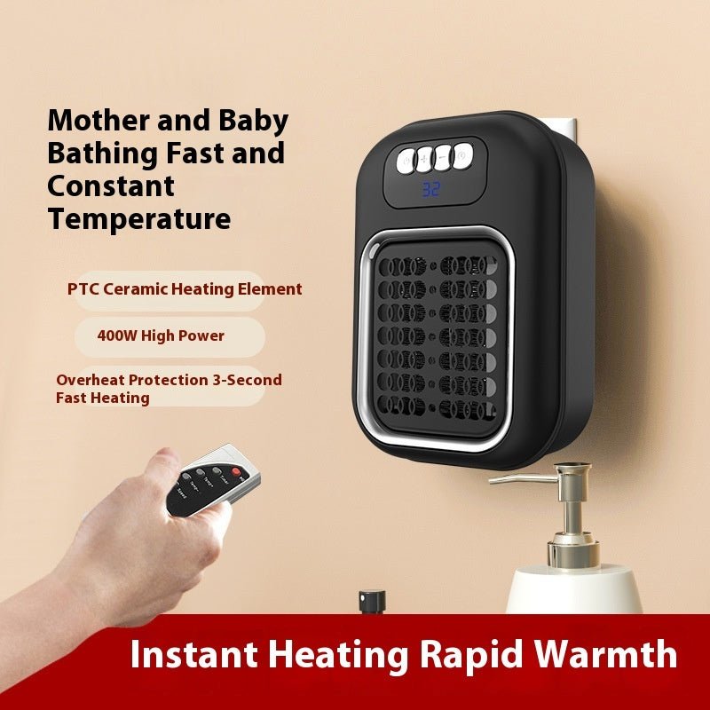 Wall Mounted Portable Small Electric Heater With Remote Control, Adjustable Silent Thermostat Suitable For Winter Home Offices Bathroom - FASTSHOPP👜