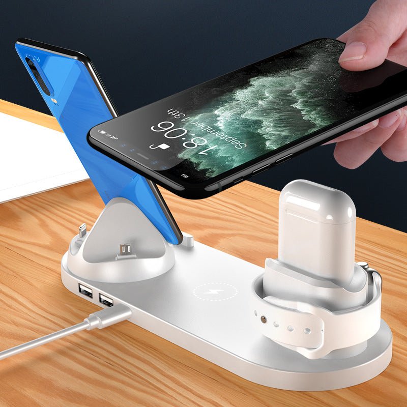 Wireless Charger For IPhone Fast Charger For Phone Fast Charging Pad For Phone Watch 6 In 1 Charging Dock Station - FASTSHOPP👜