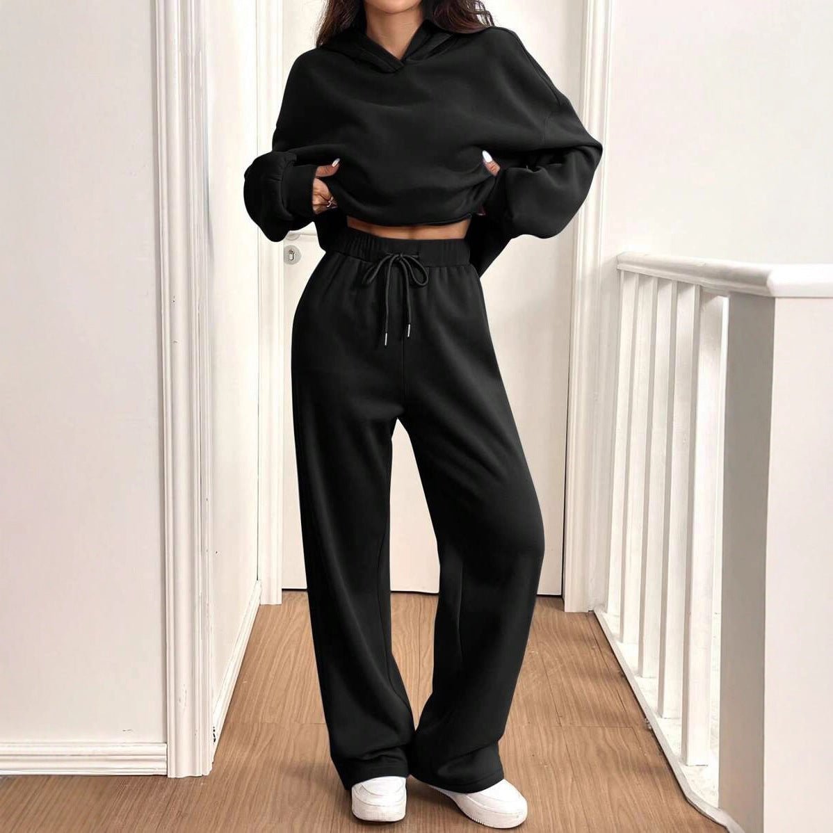Womens Casual Warm Hooded Top And Pants Set - FASTSHOPP👜