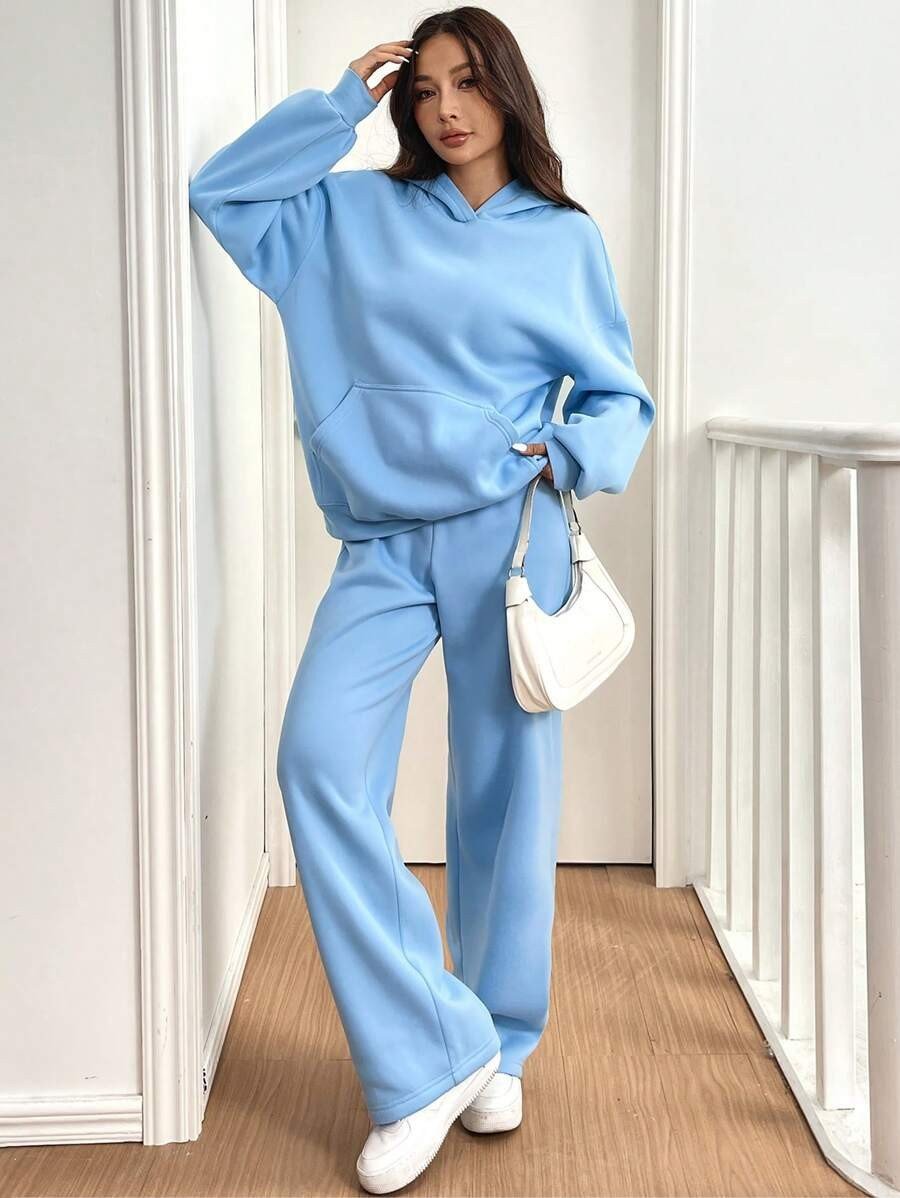 Womens Casual Warm Hooded Top And Pants Set - FASTSHOPP👜