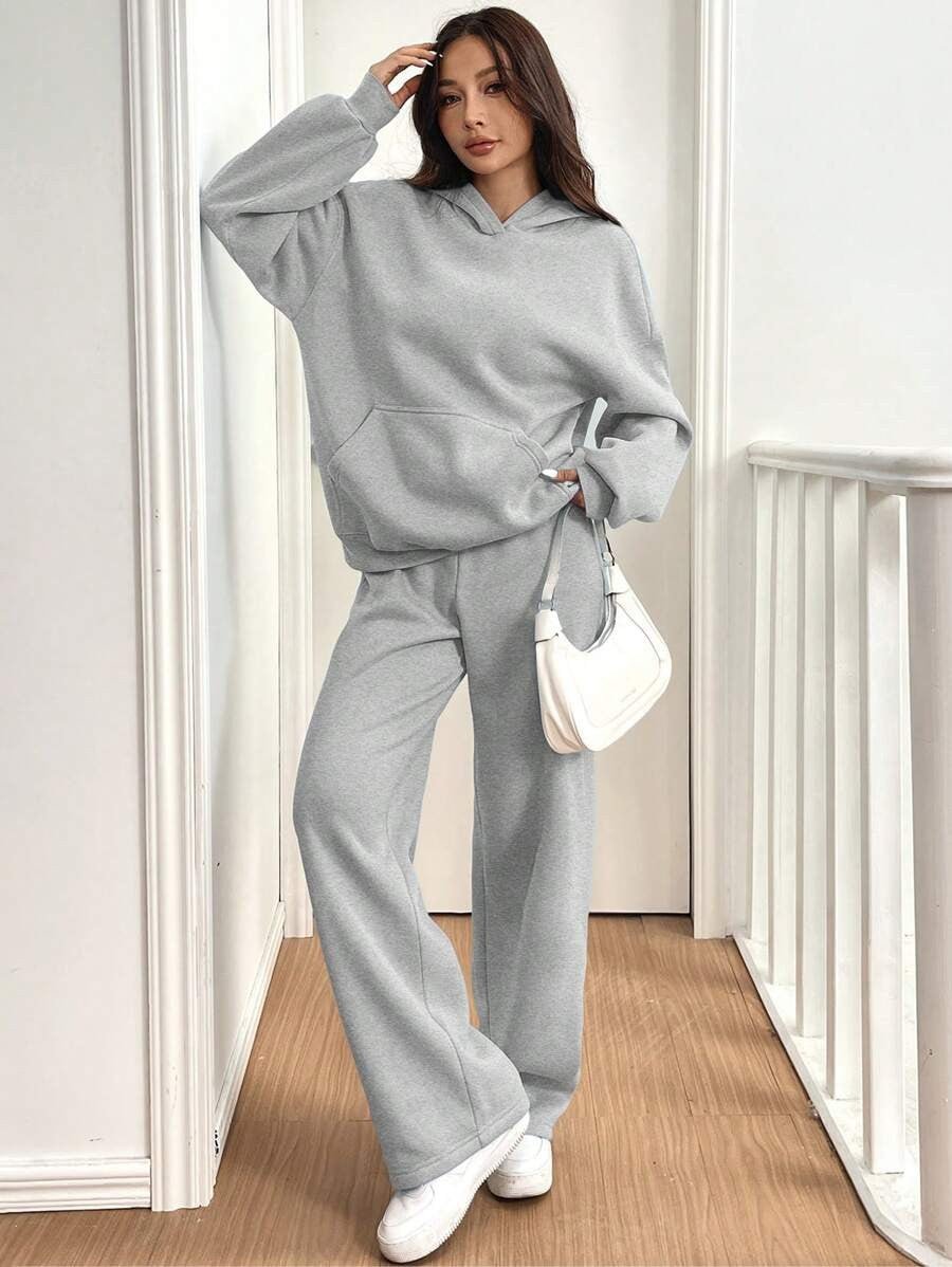 Womens Casual Warm Hooded Top And Pants Set - FASTSHOPP👜