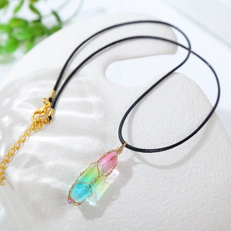 Women's Transparent Geometric Diamond Crystal Necklace - FASTSHOPP👜